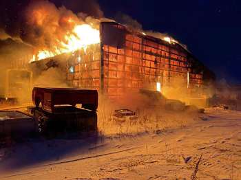 Best Buy Homes’ warehouse went up in flames in late December 2020 and this photo was perhaps the most dramatic published by The Headliner in 2021.