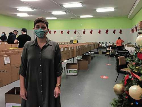 Rosalyn Boucha, communications director of Ma Mawi Wi Chi Itata, is excited to start developing family oriented cultural programming the organization’s location at 575 Larsen Ave. Currently, the location is used as a distribution centre for the organization’s emergency food hamper program. (SHELDON BIRNIE/CANSTAR/THE HERALD)