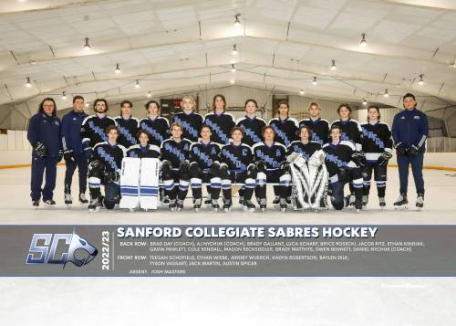 Supplied photo
                                The Sanford Collegiate Sabres are off to a strong start and sat two points shy of a tie for first in the Winnipeg Free Press Division at the holiday break.