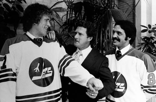 Winnipeg Free Press file photo
                                Defenceman Scott Campbell (left) and coach Larry Hillman (centre), pictured here with Terry Ruskowski, were both members of the WHA’s Winnipeg Jets in 1978.