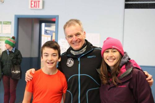 Supplied photo courtesy of Riverview Community Centre
                                Frost Bite River Run race director Dennis Cunningham, pictured here in the centre in this file photo, said it’s a great community event.