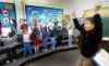 The rade  one class at Windsor School rehearsing xmas songs with music teacher  Lisa Kristjanson for the school's  Christmas concert.  (Wayne Glowacki / Winnipeg Free Press)