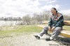 MIKE.APORIUS / FREE PRESS ARCHIVES
Faron Hall, sitting on the riverside bench where he sleeps, reflects on his heroic lifesaving deed.