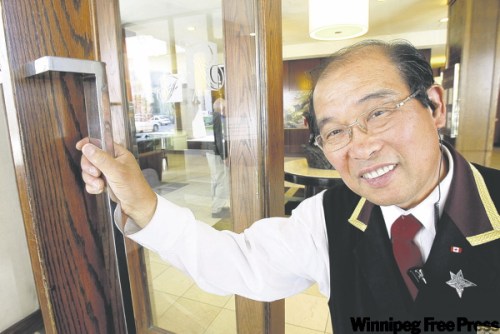 JOE.BRYKSA@FREEPRESS.MB.CA 
Jim Woo has been welcoming travellers to The Fairmont hotel downtown since August 1970.