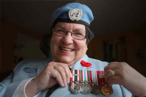 JOE BRYKSA / WINNIPEG FREE PRESS
Retired Sgt. Linda Jardine. She spent more than 30 years in the navy/armed forces, including service as a peacekeeper in the Golan Heights in the 1970s.