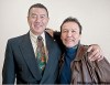 carson samson / for the winnipeg free press
Tom Jackson (left) meets Homeless Hero Faron Hall at Salvation Army breakfast Wednesday.