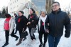 JOHN WOODS / WINNIPEG FREE PRESS FILES
Thelma Favel, second from right, and Brian Favel, right, Tina Fontaine's  great aunt and uncle, leave the law courts with unidentified family members after the first day of testimony in the second degree murder trial of Raymond Cormier, Fontaine's alleged killer, in Winnipeg Monday, January 29, 2018.