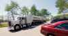 PHIL HOSSACK / WINNIPEG FREE PRESS - A transport truck hauling fuel pulls through the Pinegrove Rest Stop parking lot Tuesday afternoon as a steady stream of traffic pulled in to use the facilities. Pinegrove is popular with truckers due to easy access and egress for the large tractor trailers. - MAY 17, 2018.