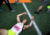 ANDREW RYAN / WINNIPEG FREE PRESS
Andy Hein falls to the ground and celebrates his victory in running the 10 km race in 00:34:35.6 on Sunday.