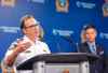 Winnipeg Police Chief Danny Smyth (left) and Mayor Brian Bowman present the Police Service's Annual Statistical Report during a media briefing at Police Headquarters in July 2019. The mayor has requested a meeting with Premier Brian Pallister and Prime Minster Justin Trudeau to find solutions to Winnipeg's current crime crisis. (Sasha Sefter / Winnipeg Free Press files)