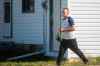 MIKAELA MACKENZIE / WINNIPEG FREE PRESS
Patrik Mathews outside his Elmdale Street home in Beausejour on Tuesday, Aug. 20, 2019. For Caitlyn Gowriluk story.
RCMP officers raided the Beausejour home of a Canadian Army Reserves leader identified as a recruiter for a violent neo-Nazi paramilitary organization on Monday night, neighbours say.
Winnipeg Free Press 2019.