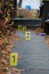 Evidence markers surround the Kinver Avenue home.