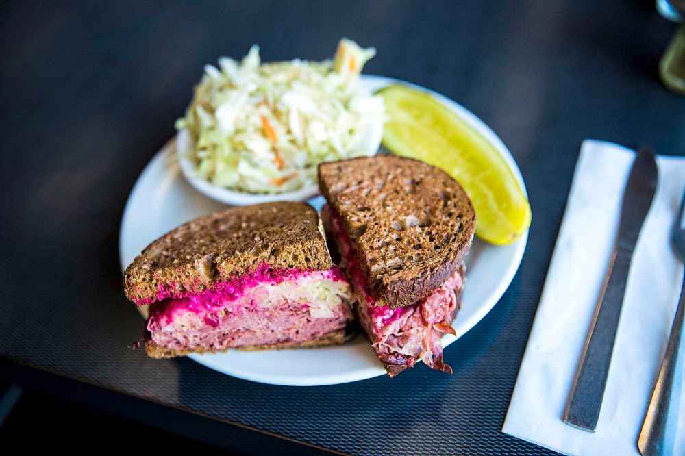 The Rubin sandwich at Oscar’s Deli uses a variation on the classic sandwich’s spelling and also departs slightly from the standard ingredients. (Mikaela MacKenzie / Winnipeg Free Press)