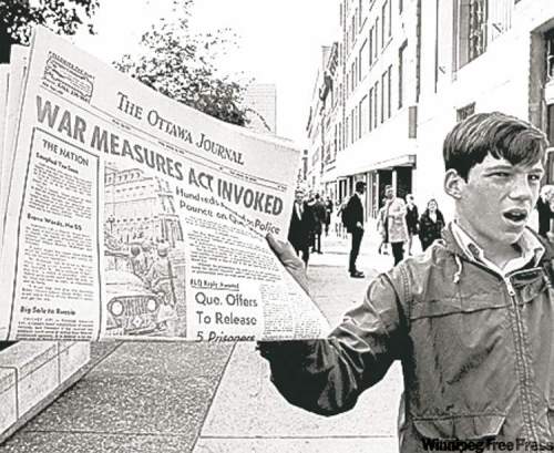 THE CANADIAN PRESS ARCHIVES
Headline announces War Measures Act in Ottawa,  Oct. 16, 1970.