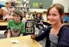 ruth bonneville / winnipeg free press
Grade 6 Windsor School student Sydney is all smiles after receiving the  Marion and Dean Finlay Citizenship Award on their last day of school.