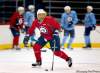 Phil Hossack / Winnipeg Free Press
Jets blue-liner Dustin Byfuglien joyously controls the puck during a Friday workout. Playing with the puck is a big part of the master plan.
