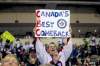 BORIS MINKEVICH / WINNIPEG FREE
Fans. Winnipeg jets take on the Montreal Canadiens for the NHL regular season home opener Sunday, October 9, 2011 at the MTS Centre.   (Trevor Hagan / Winnipeg Free Press)