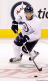 WAYNE GLOWACKI / WINNIPEG FREE PRESS 
Evander Kane at practice in the MTS Centre Tuesday. Kane rode the pine for most of Sunday's opening game.