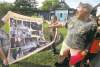 Phil Hossack / Winnipeg Free Press 
Rene Dubois gestures to a photo quilt his family made of Makoon's stay with them.