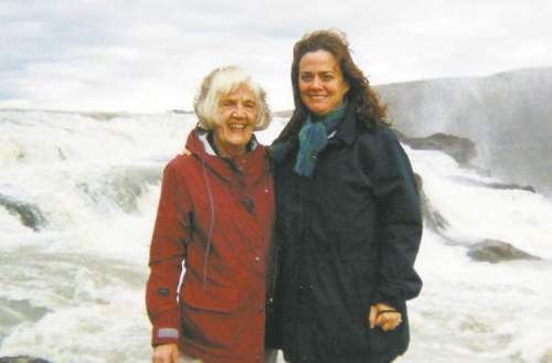 Norma (nee Ingimundson) Busby and Karen Busby at Gullfoss, Iceland.