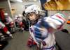 JOE BRYKSA / WINNIPEG FREE PRESS
Nine-year-old Daimon Gardner prepares to hit the ice with his teammates before his game in Warrod, Minnesota, earlier this week . He plays on the Warrod squirt a team.