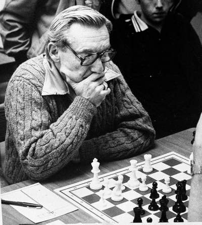 Abe Yanofsky plays chess at the Manitoba Open Chess Championship in 1984. Following a victory against Mikhail Botvinnik in 1946, Yanofsky was invited to play at a special tournament in Reykjavik, Iceland, where he played against and inspired future chess star Fridrik Olafsson.