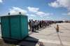 RUTH BONNEVILLE / WINNIPEG FREE PRESS
People able to get in to the air show faced long lineups to use portable toilets.