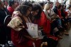 Attendees console each other at the closing ceremony for the National Inquiry into Missing and Murdered Indigenous Women and Girls in Gatineau, Que., on Monday, June 3, 2019. THE CANADIAN PRESS/Adrian Wyld