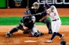 Houston Astros' Jose Altuve hits a two-run walk-off to win Game 6 of baseball's American League Championship Series against the New York Yankees Saturday, Oct. 19, 2019, in Houston. The Astros won 6-4 to win the series 4-2. (AP Photo/Sue Ogrocki)