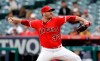 Los Angeles Angels starting pitcher Matt Harvey throws to the Minnesota Twins during the second inning of a baseball game Thursday, May 23, 2019, in Anaheim, Calif. (AP Photo/Marcio Jose Sanchez)