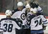 Joe Bryksa / Winnipeg Free Press
Paul Postma (left) and Janne Pesonen (right) were trimmed from the Winnipeg Jets roster on Sunday.
