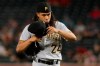 Pittsburgh Pirates starting pitcher Chris Archer walks off the mound after giving up tree run against the Arizona Diamondbacks during the top of the first inning of a baseball game in Phoenix, Wednesday, May 15, 2019. (AP Photo/Matt York)