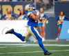 PHIL HOSSACK / WINNIPEG FREE PRESS
Winnipeg Blue Bombes' Nic Demski clutches the incoming pass and heads to the goal line scoring Winnipeg's first touchdown against the Toronto Argonauts Friday evening at Investors Group Field.