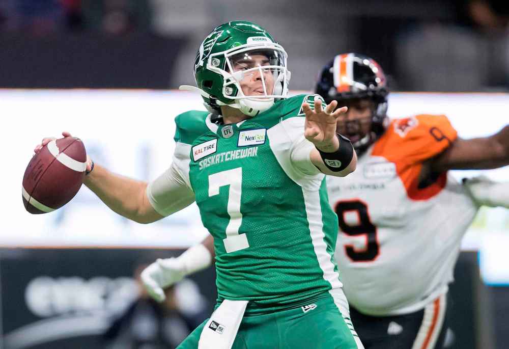 THE CANADIAN PRESS/Darryl Dyck
Saskatchewan Roughriders quarterback Cody Fajardo will play on Sunday against the Bombers.