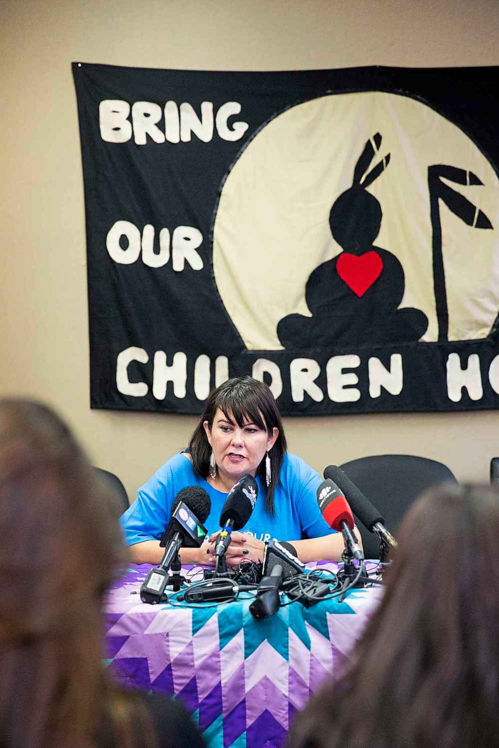 MIKAELA MACKENZIE / WINNIPEG FREE PRESS FILES
Morgan spoke to the media about the apprehension of newborn babies by Child and Family Services in January after CFS took a two-day-old baby girl from her Indigenous mother.