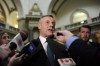 Don Morgan, then-deputy premier of Saskatchewan, speaks to reporters following the speech from the throne at the Legislative Building in Regina on October 25, 2017. THE CANADIAN PRESS/Mark Taylor