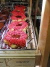 A poppy donut is seen at a Tim Hortons in Calgary in this undated handout photo. The head of the Calgary Poppy Fund and Veterans' Food Bank says he hopes no one gets in big trouble over a poppy-emblazoned doughnut sold at a local Tim Hortons. THE CANADIAN PRESS/HO, Twitter, @crackmacs *MANDATORY CREDIT*