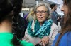 Green Party Leader Elizabeth May joins climate change activists and students as they gather in Calgary for a protest and 