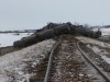 Two of the vulnerable spots involve the area near the Feb. 16 incident in which an eastbound oil train headed for Winnipeg derailed near the town of St. Lazare. (TSB photo)