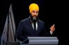 NDP leader Jagmeet Singh speaks during the Federal leaders debate in Gatineau, Que. on Monday, October 7, 2019. Two televised leaders' debates gave a boost to the NDP and Bloc Quebecois but did nothing to break the deadlock between the front-running Liberals and Conservatives, a new poll suggests.THE CANADIAN PRESS/Sean Kilpatrick