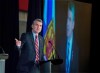 Premier Stephen McNeil delivers the state-of-the-province speech at a business luncheon in Halifax on Wednesday, Feb. 7, 2018. Nova Scotia's premier is defending his latest trade mission to China as two Canadians detained by the economic giant approach one year behind bars. THE CANADIAN PRESS/Andrew Vaughan