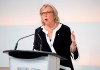 Green Party Leader Elizabeth May speaks during the Maclean's/Citytv National Leaders Debate in Toronto on Thursday, Sept. 12, 2019. May says her party's climate change plan would cancel proposed pipeline projects and transition Canada's energy infrastructure to a carbon-free grid system. THE CANADIAN PRESS/Frank Gunn