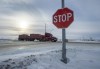 A truck goes through the intersection near the memorial for the 2018 crash where 16 people died and 13 injured when a truck collided with the Humboldt Broncos hockey team bus, at the crash site on Wednesday, January 30, 2019 in Tisdale, Sask. Saskatchewan's privacy commissioner has found eight people inappropriately accessed the electronic health records of ten Humboldt Broncos team members involved in the bus crash last April. THE CANADIAN PRESS/Ryan Remiorz