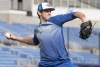 Toronto Blue pitcher Jordan Romano of Markham, Ontario throws long toss prior to the official start of Spring Training in Dunedin, Florida on Monday February 12, 2018. Romano made his major league debut with the Toronto Blue Jays on Wednesday night, pitching a perfect inning against the Baltimore Orioles. THE CANADIAN PRESS/Frank Gunn