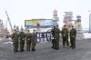 Canadian Armed Forces members hold up a banner in support of the Toronto Raptors at the Canadian Forces Station in Alert, Nunavut in a handout photo. THE CANADIAN PRESS/HO-Canadian Armed Forces MANDATORY CREDIT