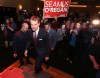 Seamus O'Regan takes to the stage at the Delta Hotel, in downtown St. John's, following his win in the district of St. John's South on October 19, 2015. The Canadian Press/Paul Daly