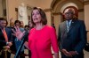 Speaker of the House Nancy Pelosi, D-Calif., center, joined at right by Majority Whip James Clyburn, D-S.C., pushes back on President Donald Trump's demand to fund a wall on the US-Mexico border with the partial government shutdown in its second week, at the Capitol in Washington, Thursday, Jan. 3, 2019. (AP Photo/J. Scott Applewhite)