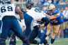 Jovan Santos-Knox sacked Toronto Argonauts quarterback James Franklin three times when the Bombers last played two weeks ago. (John Woods / The Canadian Press Files)
