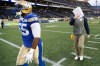 John Woods / The Canadian Press
Winnipeg Blue Bombers head coach Mike O'Shea covers his face as he and Jamaal Westerman (55) walk off the field after the Ottawa Redblacks defeated them.