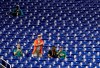 Fans watch a baseball game between the Miami Marlins and San Francisco Giants, Thursday, May 30, 2019, in Miami. Major League Baseball's average attendance of 26,854 is 1.4% below the 27,242 through the similar point last season, which wound below 30,000 for the first time since 2003. Baltimore, Cincinnati, Minnesota and Tampa Bay set stadium lows this year. Kansas City had its smallest home crowd since 2011, and Toronto and San Francisco since 2010. Miami and the Rays drew 12,653 Wednesday night _ combined. (AP Photo/Lynne Sladky)
